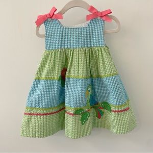 Rare Editions blue and green tropical dress size 12 months
